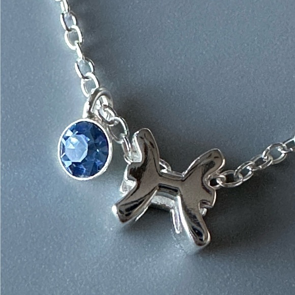 Sterling Silver Aquamarine Pisces Necklace - Picture 3 of 9